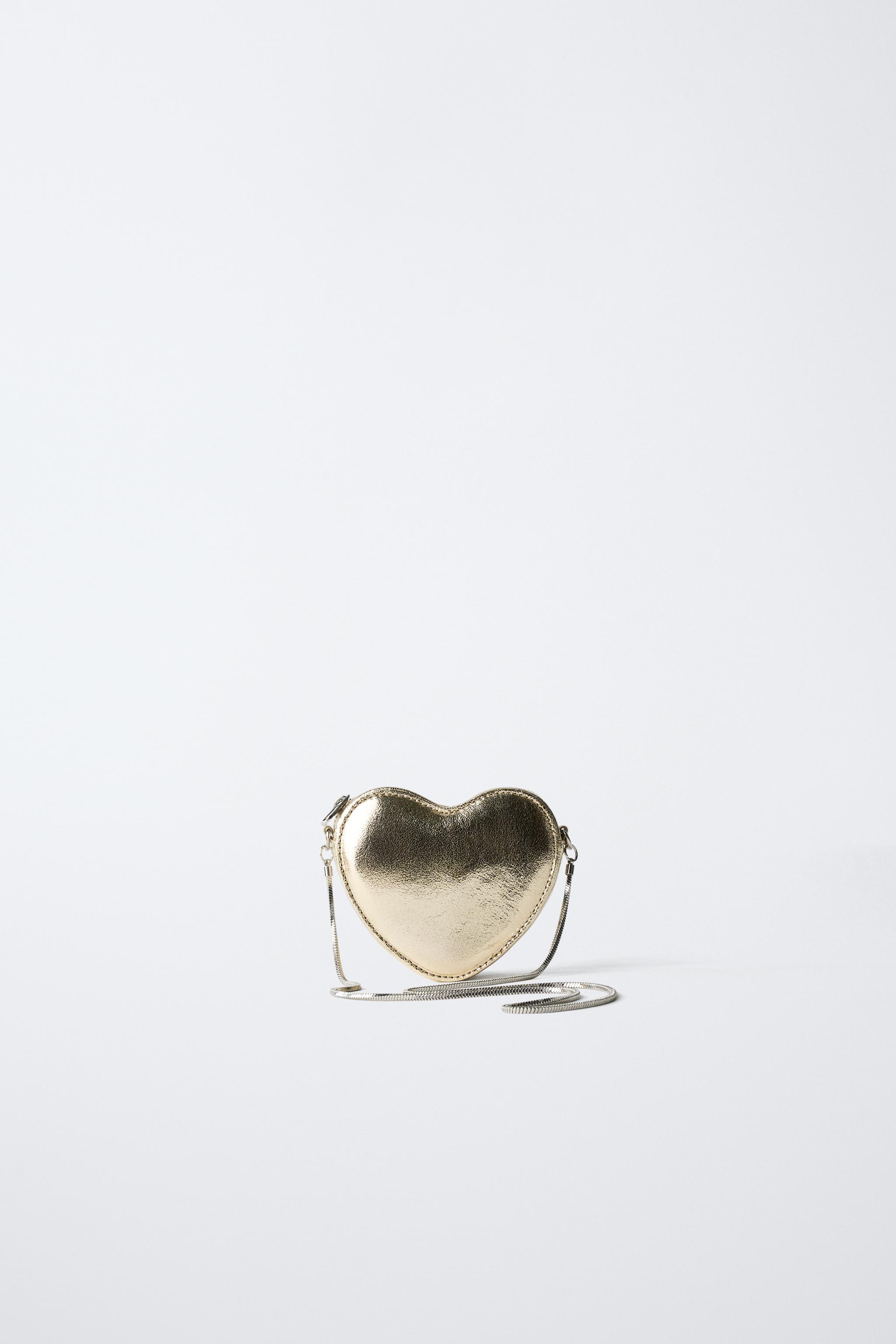 METALLIC HEART CROSSBODY BAG